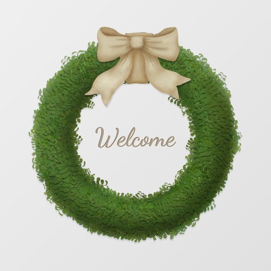 boxwoodリース(弓名前をカスタムするまたはグリーティング) ウィンドウサイン (シート)