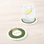 boxwoodリース(弓名前をカスタムするまたはグリーティング) コースター (側面)