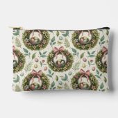 Boxwood Easter Wreath Pink Bow with Egg アクセサリーポーチ (正面)