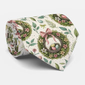 Boxwood Easter Wreath Pink Bow with Egg ネクタイ (ロール)