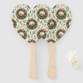 Boxwood Easter Wreath Pink Bow with Egg ハンドファン (正面&裏面)