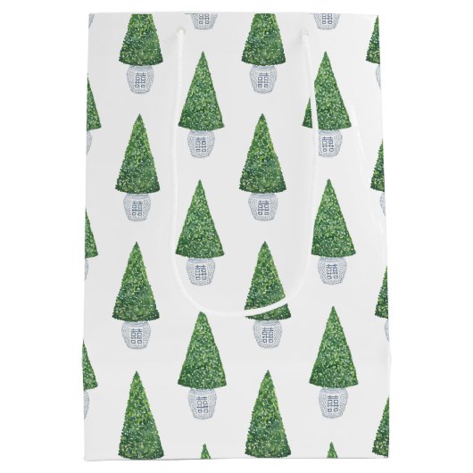 Boxwood Topiaryクラシック Planterあり中国のがとう ミディアムペーパーバッグ (裏面)