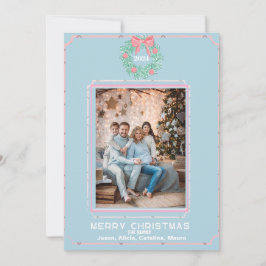 Boxwood Wreath  with Pink Bows シーズンカード