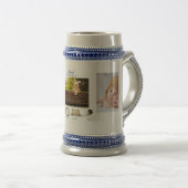 BOYベビー統計フォトコラージュ記念ギフト ビールジョッキ (正面右)