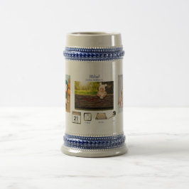 BOYベビー統計フォトコラージュ記念ギフト ビールジョッキ