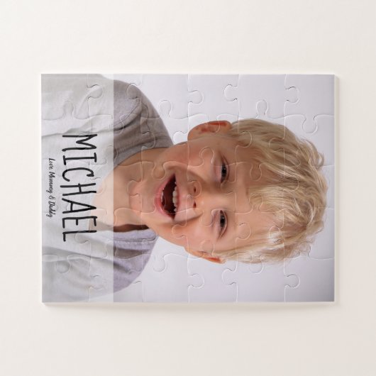 BOY写真パーソナライズされたギフト ジグソーパズル (横)