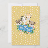 BOY用バーチャルベビーシャワー | Safariの友だち 招待状 (裏面)