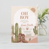BOY砂漠テキサス州赤ちゃんシャワー南西サボテン 招待状 (スタンド正面)