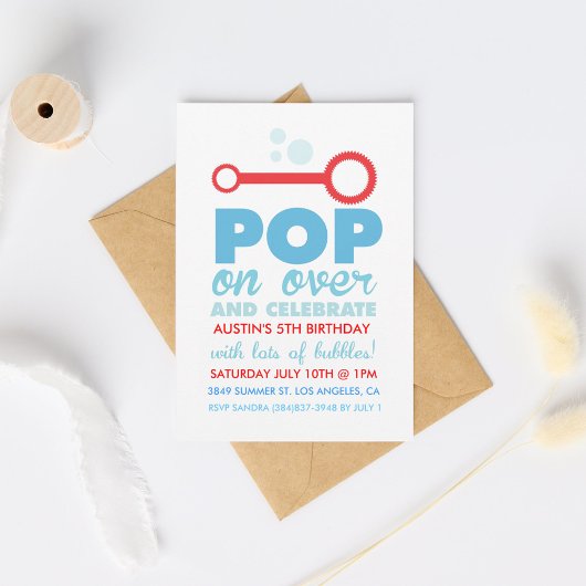 (Boy)バブルパーティーをテーマにした誕生日招待状 招待状