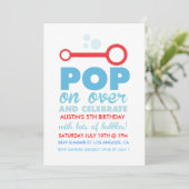 (Boy)バブルパーティーをテーマにした誕生日招待状 招待状 (スタンド正面)