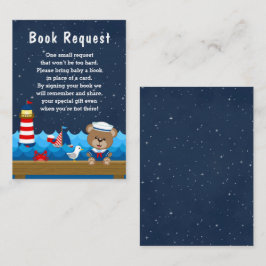 Boy 航海の Bear Red and Navy Book Request エンクロージャーカード