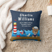 Boy 航海の Bear Red Navy誕生統計 クッション (ブランケット)