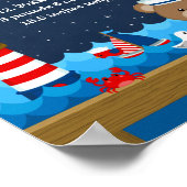 Boy 航海の Bear Red Navy誕生統計 ポスター (角)