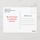 Boy 航海の Monkey Red and Navy Baby Shower ポストカード (裏面)