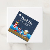 Boy 航海の Monkey Red Baby Shower Thank You フェイバータグ (インサイチュ)