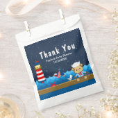 Boy 航海の Monkey Red Baby Shower Thank You フェイバーバッグ (クリップ留めされた状態)