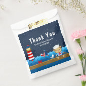 Boy 航海の Monkey Red Baby Shower Thank You フェイバーバッグ (封をした状態)