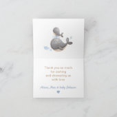 Boy 航海の Whale Baby Showerサンキューカード サンキューカード (内部)