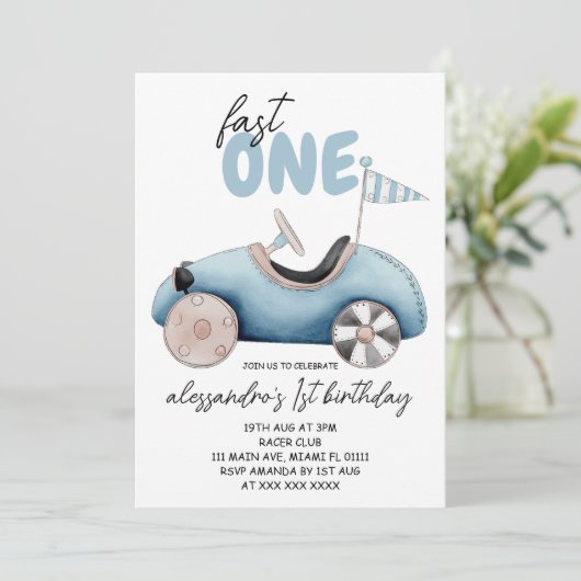 Boy 1stファーストワン誕生日 招待状 (スタンド正面)