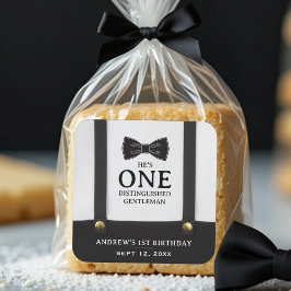 Boy 1st Birthday One Distinguished Gentleman スクエアシール
