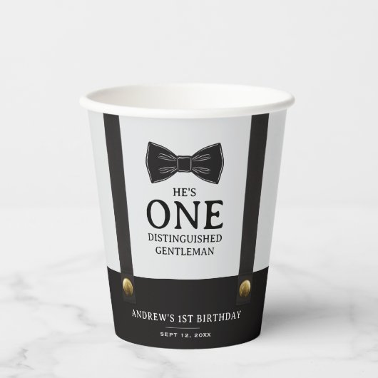 Boy 1st Birthday One Distinguished Gentleman 紙コップ (正面)