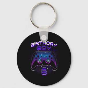 Boy 6ビデオゲームコントローラゲーマー第6誕生日Gif キーホルダー