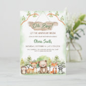 Boy Adventure Baby Shower party  招待状 (スタンド正面)