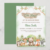 Boy Adventure Baby Shower party  招待状 (正面/裏面)