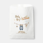 Boy Adventure Clothesline Airplane Sky Baby Shower フェイバーバッグ (正面)