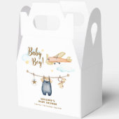 Boy Adventure Clothesline Airplane Sky Baby Shower フェイバーボックス (見開き)