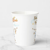 Boy Adventure Clothesline Airplane Sky Baby Shower 紙コップ (左)