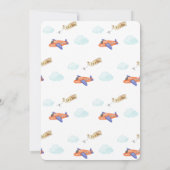Boy Adventure Travel Aviator Airplane Baby Shower 招待状 (裏面)