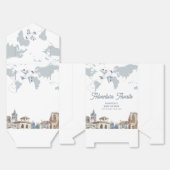 Boy Adventure World Map Airplane Baby Shower  フェイバーボックス (見開き)