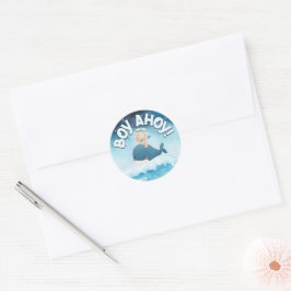 Boy Ahoy! New Baby Boy ラウンドシール