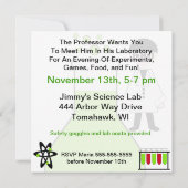 Boy All About Science Birthday Party招待 招待状 (裏面)
