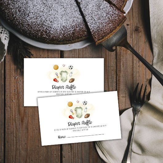 Boy All Star Sports Diaper Raffle Baby Shower  エンクロージャーカード