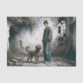 Boy and Dog Soft Urban Calm Neutral decoupage 薄葉紙 (正面)