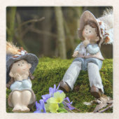 Boy and Girl on Moss ガラスコースター (正面)