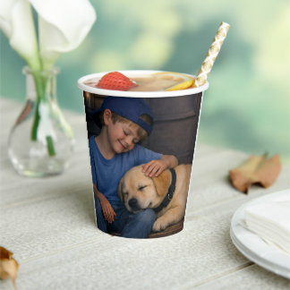Boy and Sleeping Dog –  Paper Cup (8 oz.) 紙コップ