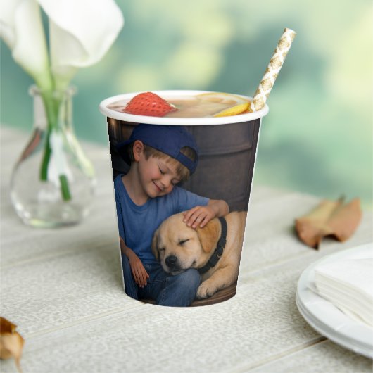 Boy and Sleeping Dog –  Paper Cup (8 oz.) 紙コップ (インサイチュ)