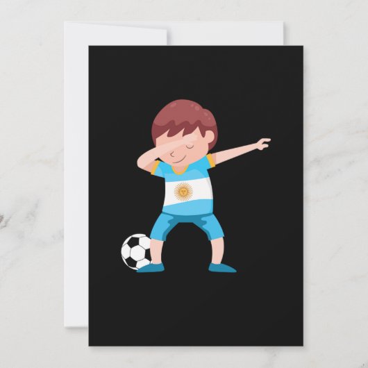 Boy Argentina Football Floss Soccer Player Gift 招待状 (正面)
