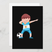 Boy Argentina Football Floss Soccer Player Gift 招待状 (正面/裏面)