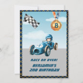 *Boy Auto Car Racing Theme 2nd Birthday Party 招待状 (裏面)