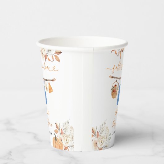 Boy Autumn Clothes Pumpkin Fall Baby Shower 紙コップ (右)