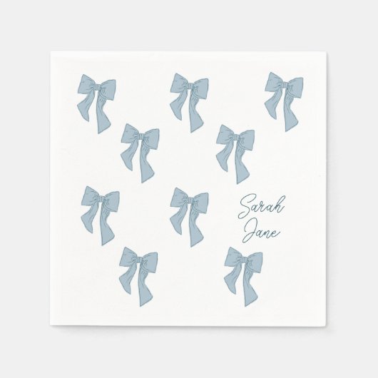 Boy Babyのシャワーの招待状(お辞儀) スタンダードカクテルナプキン (正面)