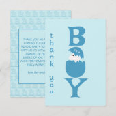 Boy Baby Gender Reveal Party サンキューカード (正面/裏面)