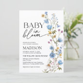Boy Baby in Bloom Invitation | Baby Shower 招待状 (スタンド正面)