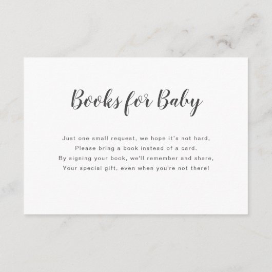 Boy Baby Shawerブックリクエストカード エンクロージャーカード (裏面)