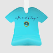 BOY BABY SHOWERブルーリボンTシャツ オーナメント (裏面)