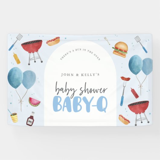 Boy Baby Showerベビー-Q(BBQ)より大きなバナー記号 横断幕 (横)